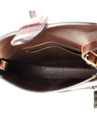 Mini Symmetrical Shoulder Bag Embossed Leather