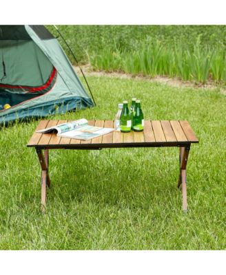 1-piece Folding Outdoor Table,Lightweight Aluminum Roll-up Rectangular Table