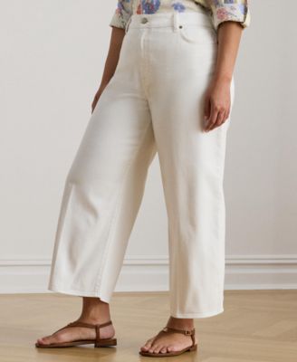 Plus Size High-Rise Wide-Leg Cropped Jeans