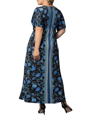 Plus Size Wanderlust Border Print Maxi Dress