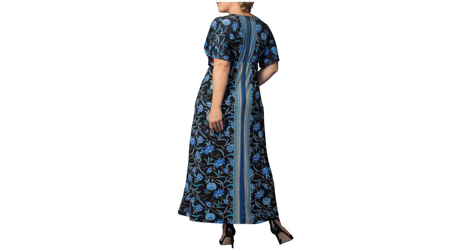 Plus Size Wanderlust Border Print Maxi Dress
