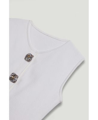 Women's Embellished Sleeveless Knit Top