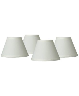 Set of 4 Empire Lamp Shades Taya Cream Small 3.5" Top x 7" Bottom x 5" High Candelabra Clip-On Fitting