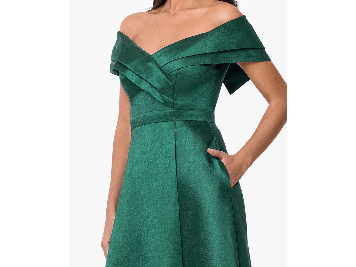 Женские платья XSCAPE Off-The-Shoulder Sweetheart Neck Ball Gown, цвет: Сосновый — фото 3