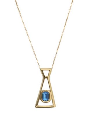 Blue Faceted Crystal Necklace