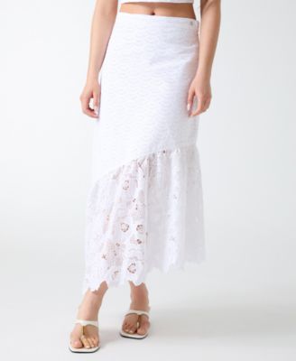Women's Sharon Eyelets Pull-On Flared Midi Skirt