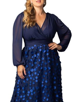 Plus Size Blossoming Beauty Mesh Evening Gown