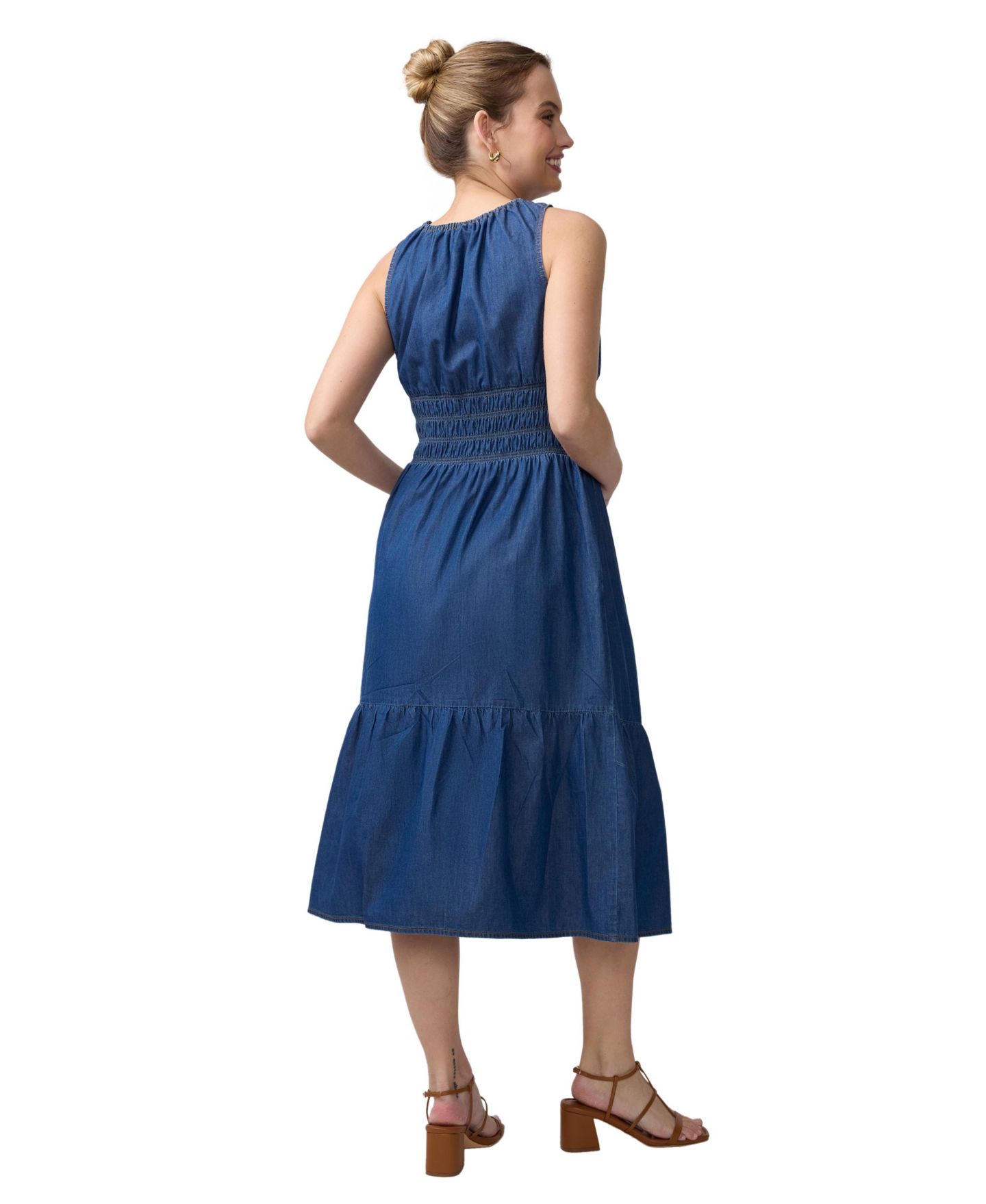 Женские платья Maternity Ingrid + Isabel Sleeveless Chambray Midi, цвет: Индиго шамбре — фото 3