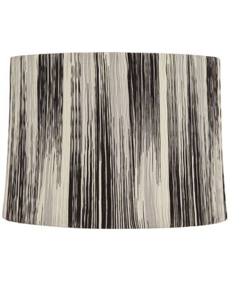 Esbjerg 13" Top x 14" Bottom x 10" High x 10" Slant Print Lamp Shade Replacement Drum Monochrome Washer Harp Finial