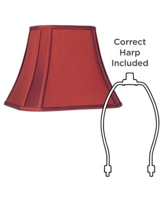 Set of 2 Rectangular Lamp Shades Medium 8" Wide x 6" Deep at Top 14" Wide x 11" Deep at Bottom 11" High Spider Harp Finial