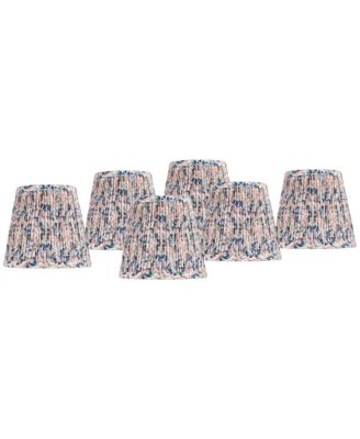 4 Slant Lamp Shade Replacement Set of 6 Shirred Pleated Clip On