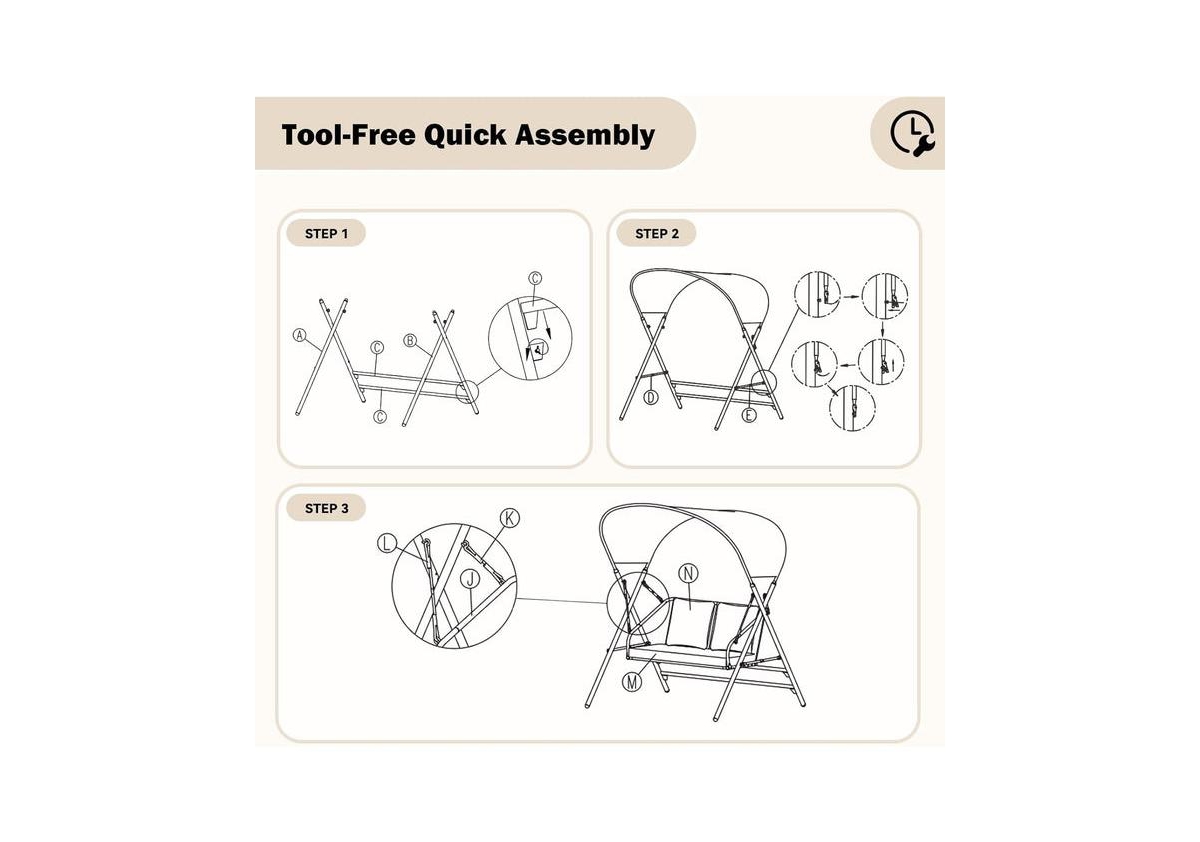 Aecojoy Outdoor Porch Swings for Adults 600LBS 2 Seat Patio Swings with Canopy