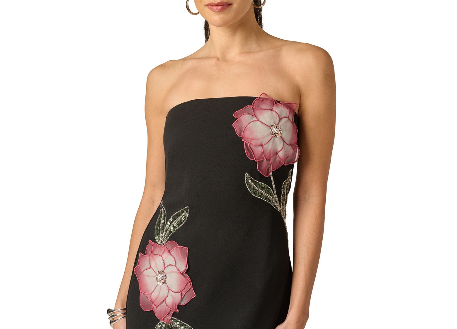 Women's Strapless Floral Mini Dress
