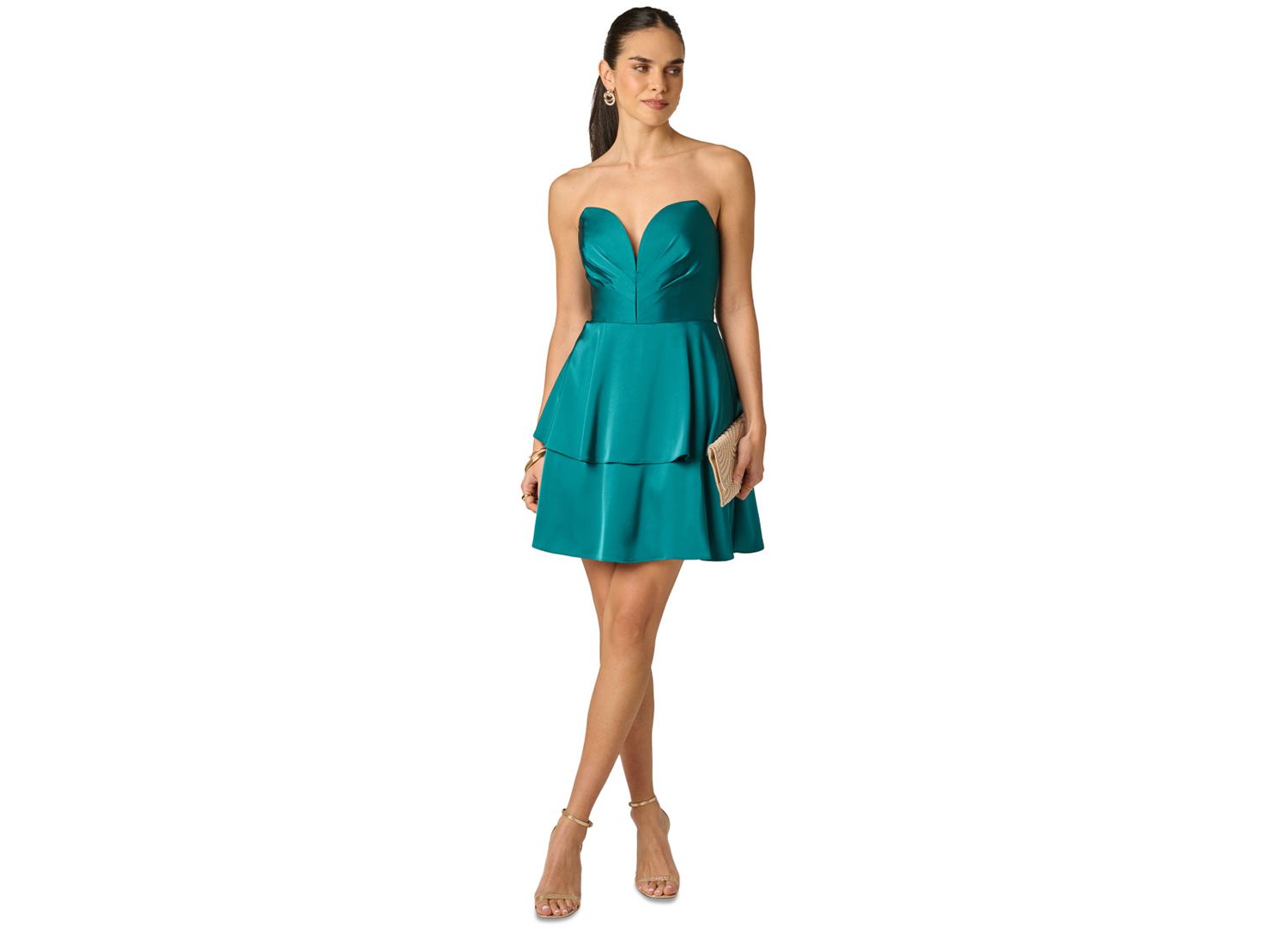 Women's Sweetheart Satin Mini Dress