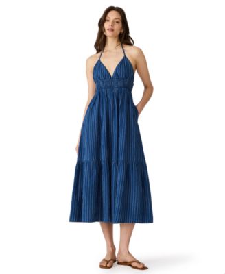 Women's Sleeveless V-Neck Midi Dress