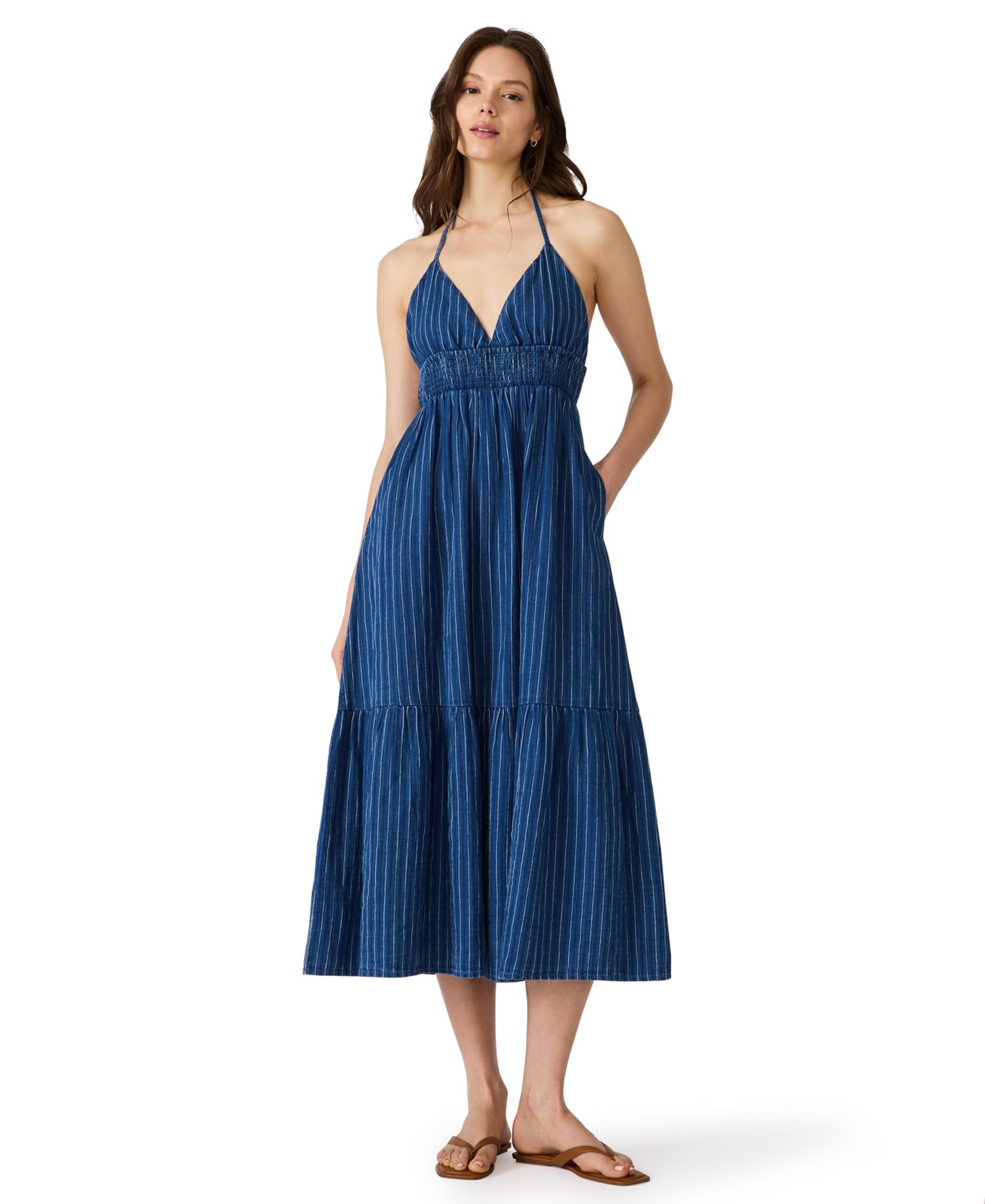 Women's Sleeveless V-Neck Midi Dress