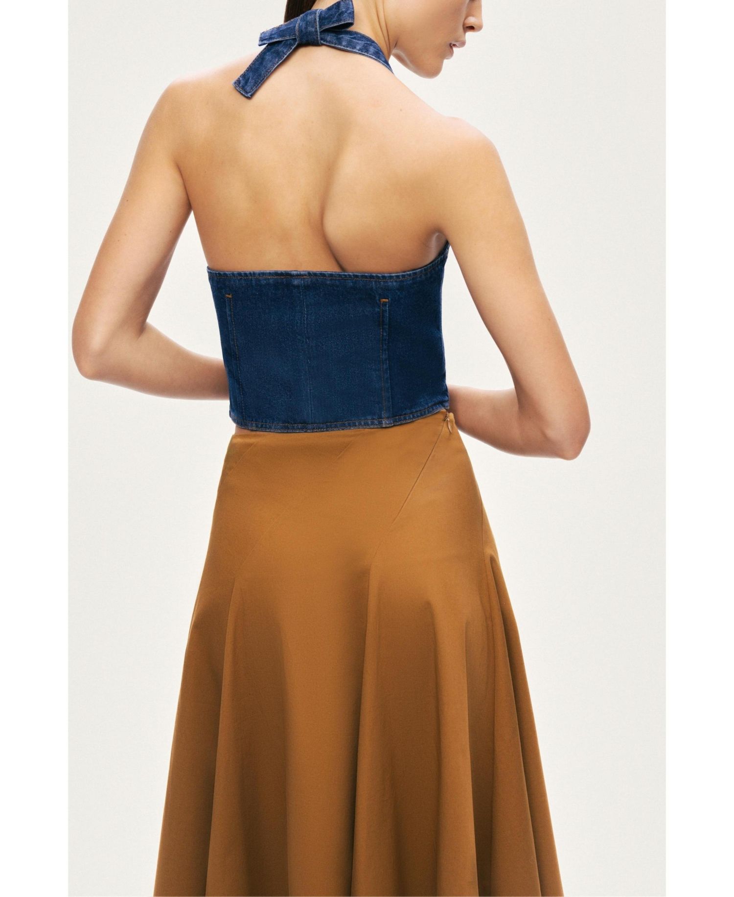 Women's Halter Neck Denim Vest