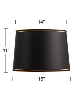 Set of 2 Drum Lamp Shades Medium 14" Top x 16" Bottom x 11" High Spider with Replacement Harp and Finial Fitting