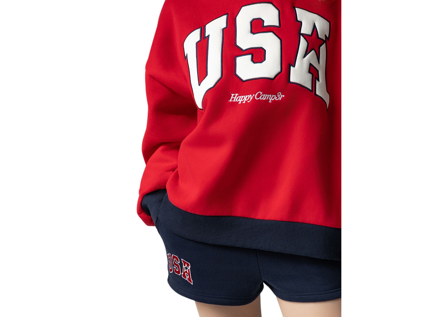 Женский свитшот The Happy Camp3r USA Mock Neck, цвет: Красный — фото 3