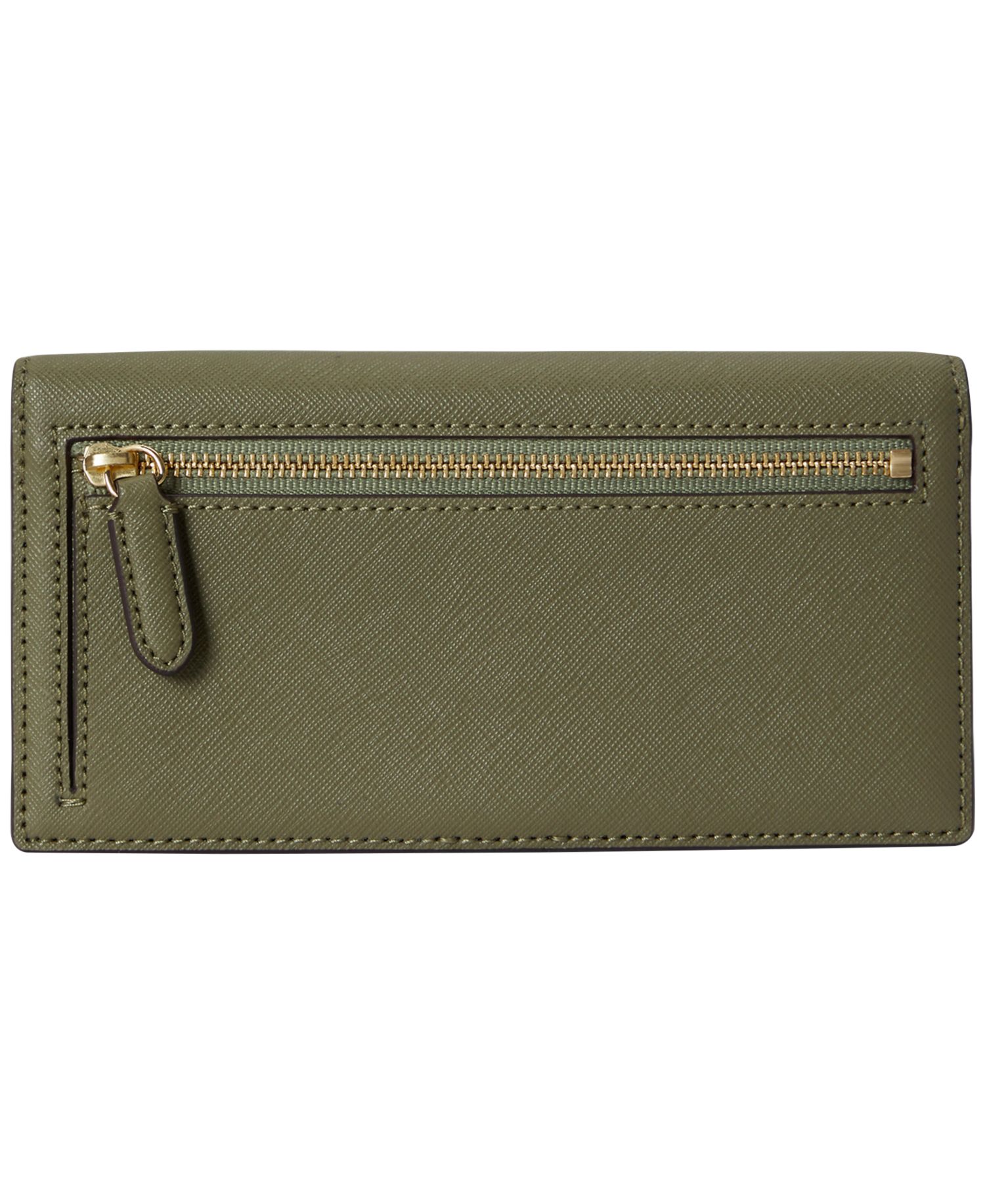 Crosshatch Leather Slim Mini Snap Closure Wallet