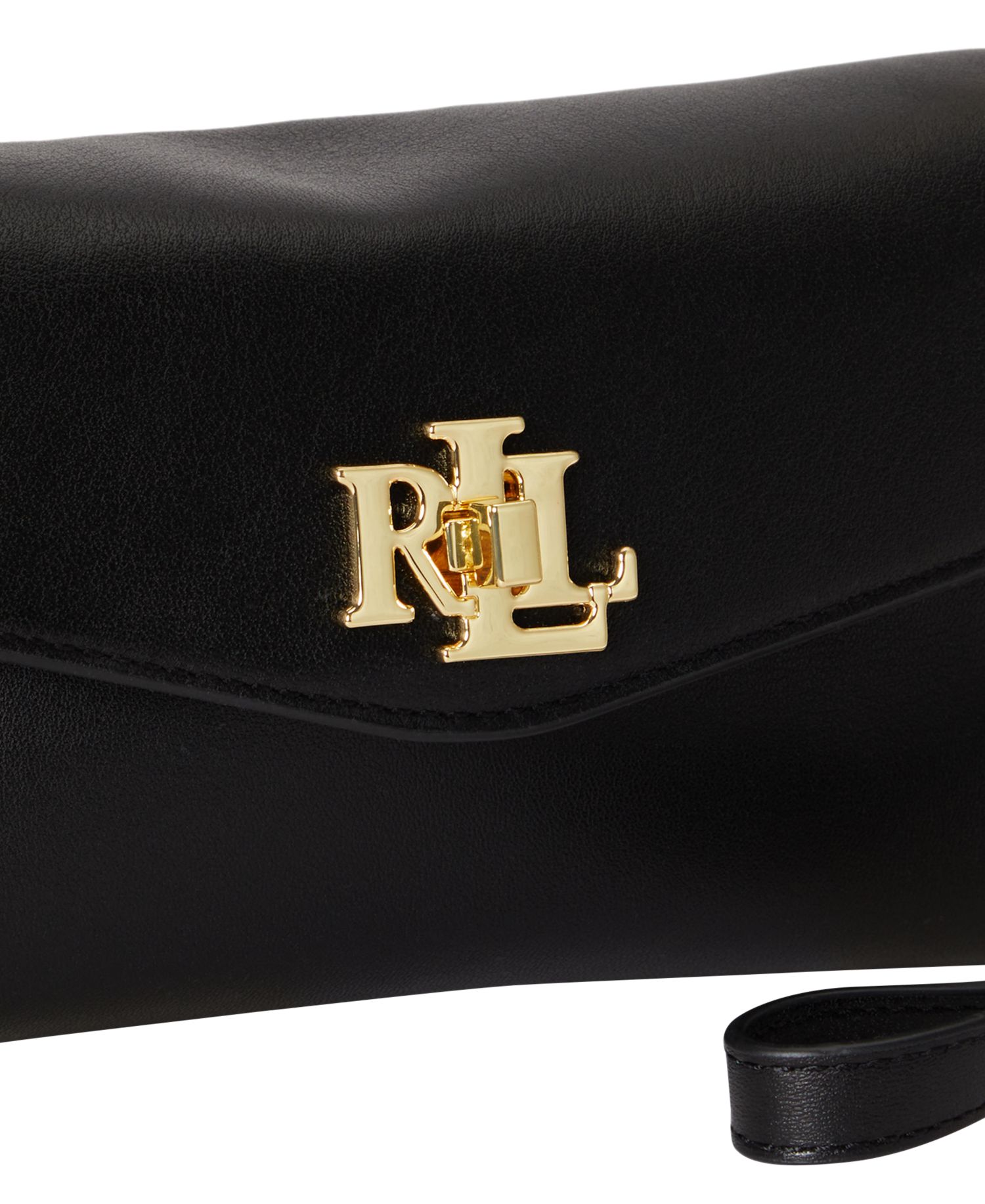 Turnlock Leather Wristlet Crossbody