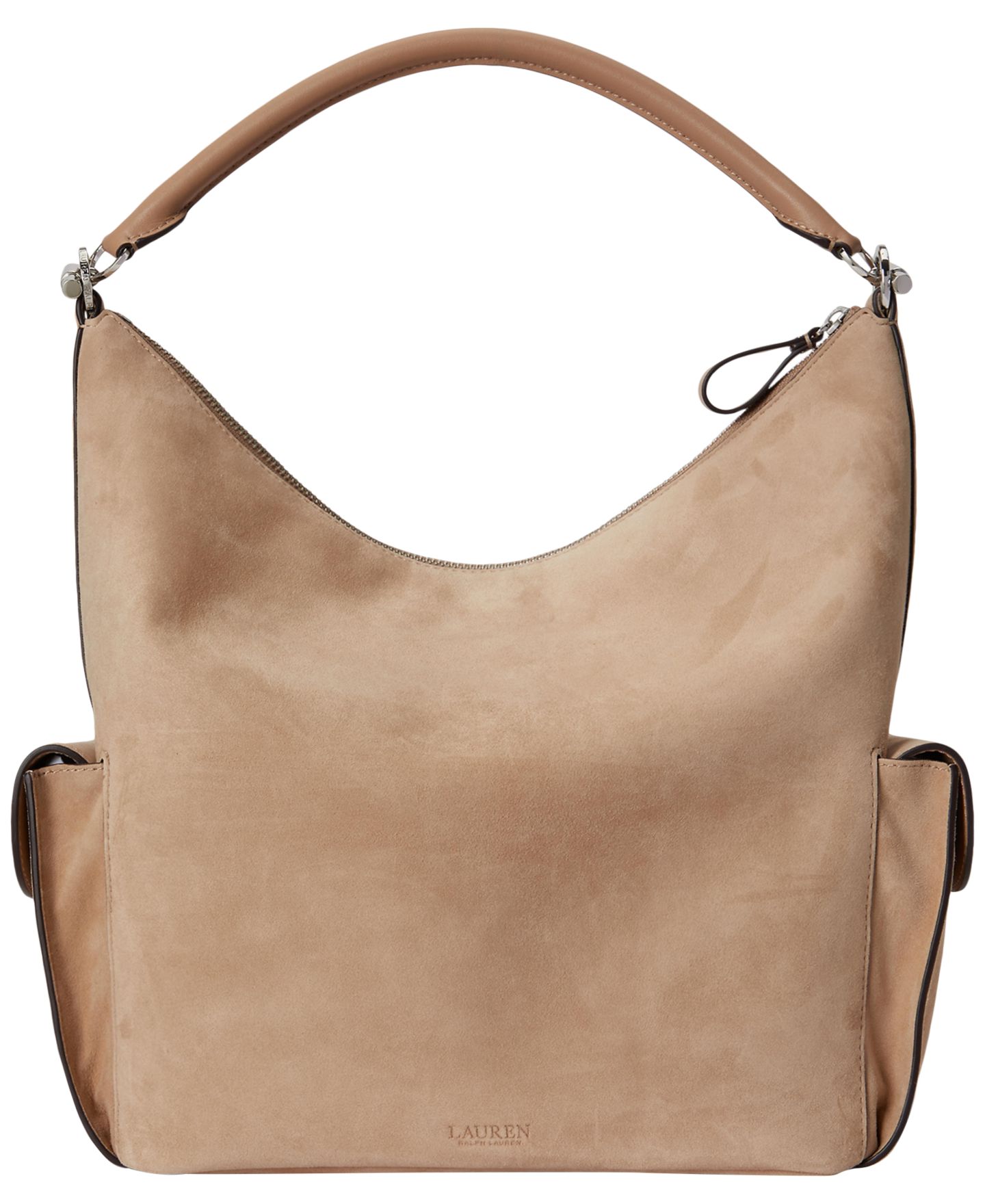 Женская сумка Lauren Ralph Lauren Blaike Large Suede Shoulder, цвет: Рыжевато-коричневый — фото 2