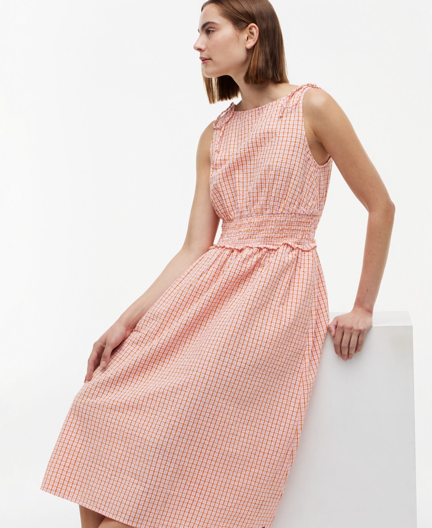 Women's Seersucker Sleeveless Cotton Dress