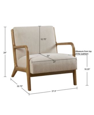 Novak 27"W Mid-Century Modern Accent Armchair