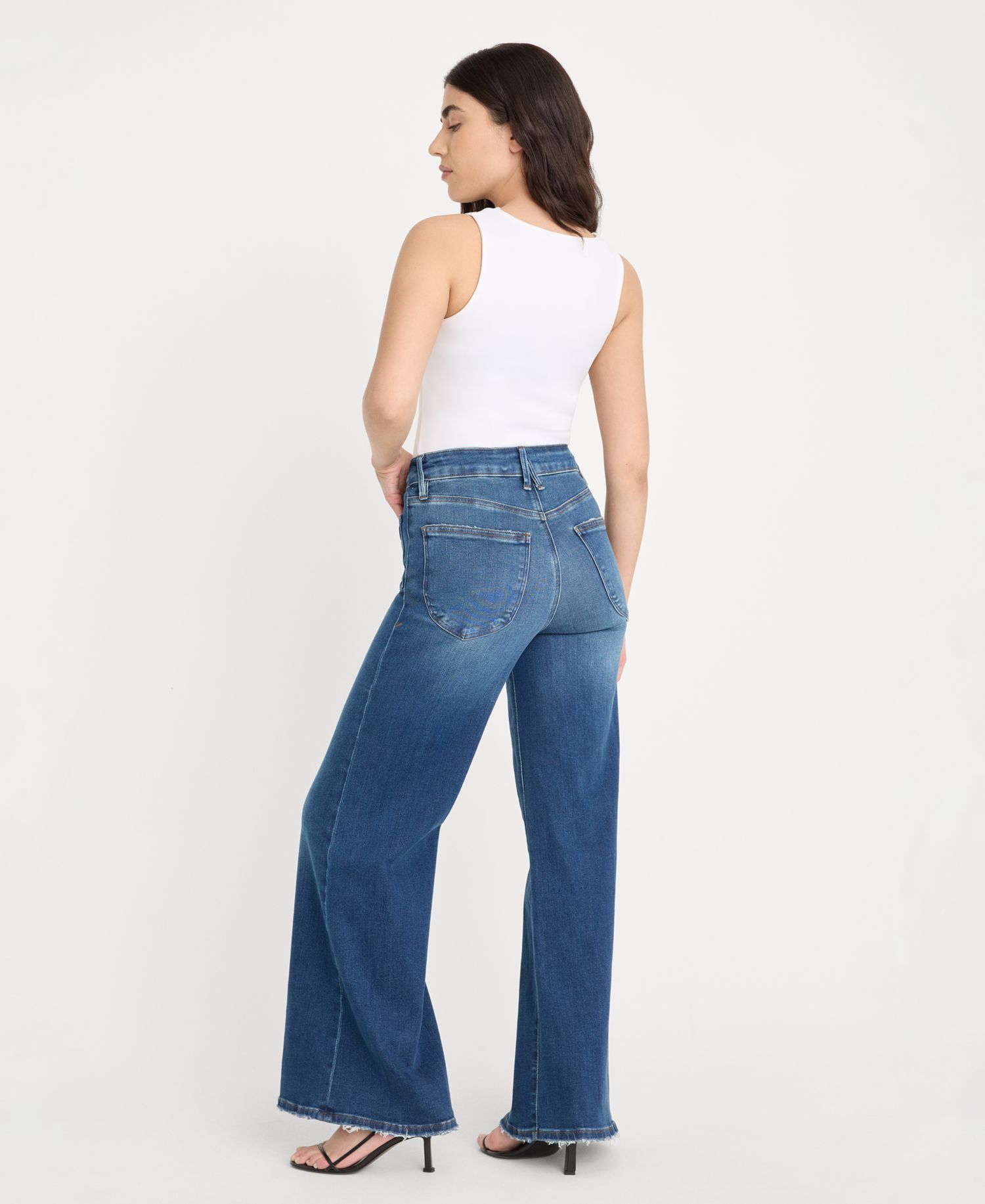 Petite High-Rise Palazzo Jeans