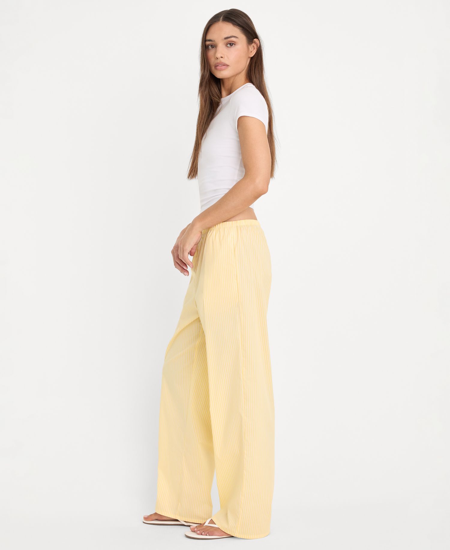 Women's Poplin Lace Trimmed Pants