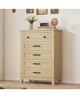 5 Dresser for Bedroom, 41.3 in Tall Vertical Drawer Dresser with Large Storage, Freestanding Wooden Closet Chest for Bedroom, Living Room