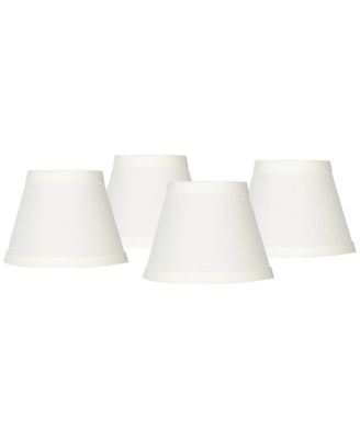 Set of 4 Empire Chandelier Lamp Shades Cream Small 3" Top x 5" Bottom x 4" High Candelabra Clip-On Fitting