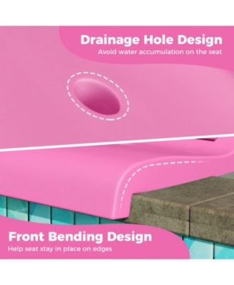 Foldable Pool Chair with Built-in Handle and Backrest Support