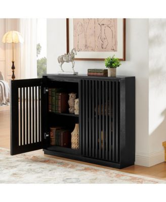 Modern Sideboard Cabinet with 2 Outlet Holes, Buffet Cabinet with Storage, Storage Cabinet