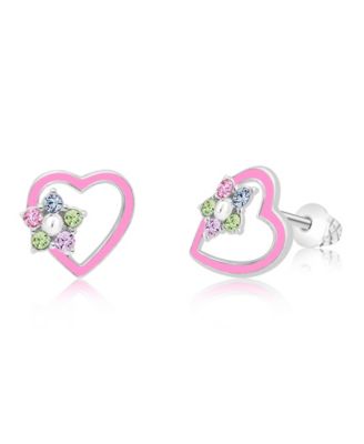 Kids Heart Hypoallergenic Earrings for Girls with Surgical Titanium Screwbacks