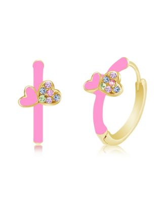 Girls Hypoallergenic Hoop Earrings with Enamel