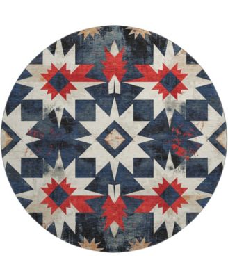 Mayfield Machine Washable AMF1893 8' x 8' Round Area Rug