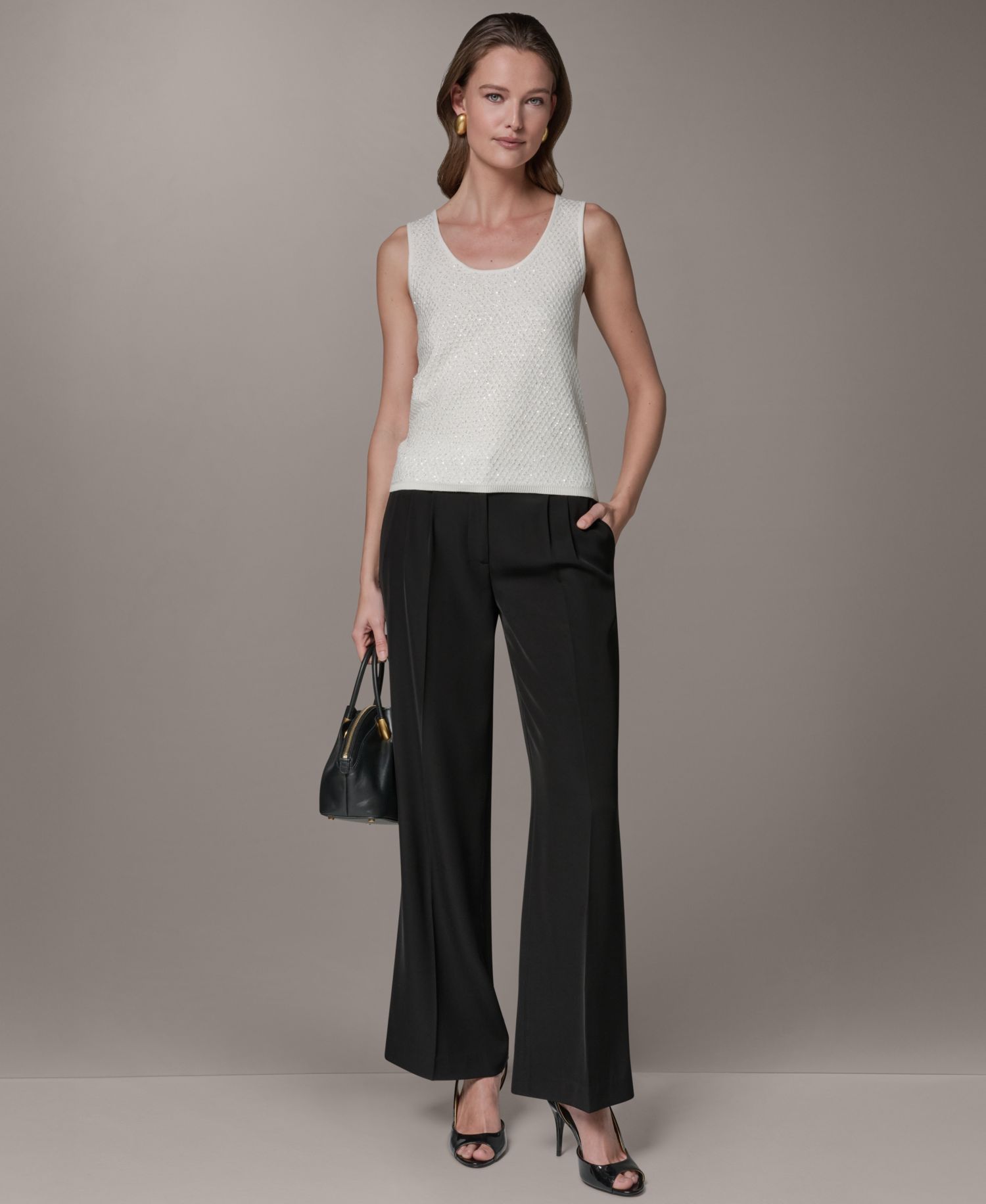 Women's Scoop Neck Sequin Cami Top