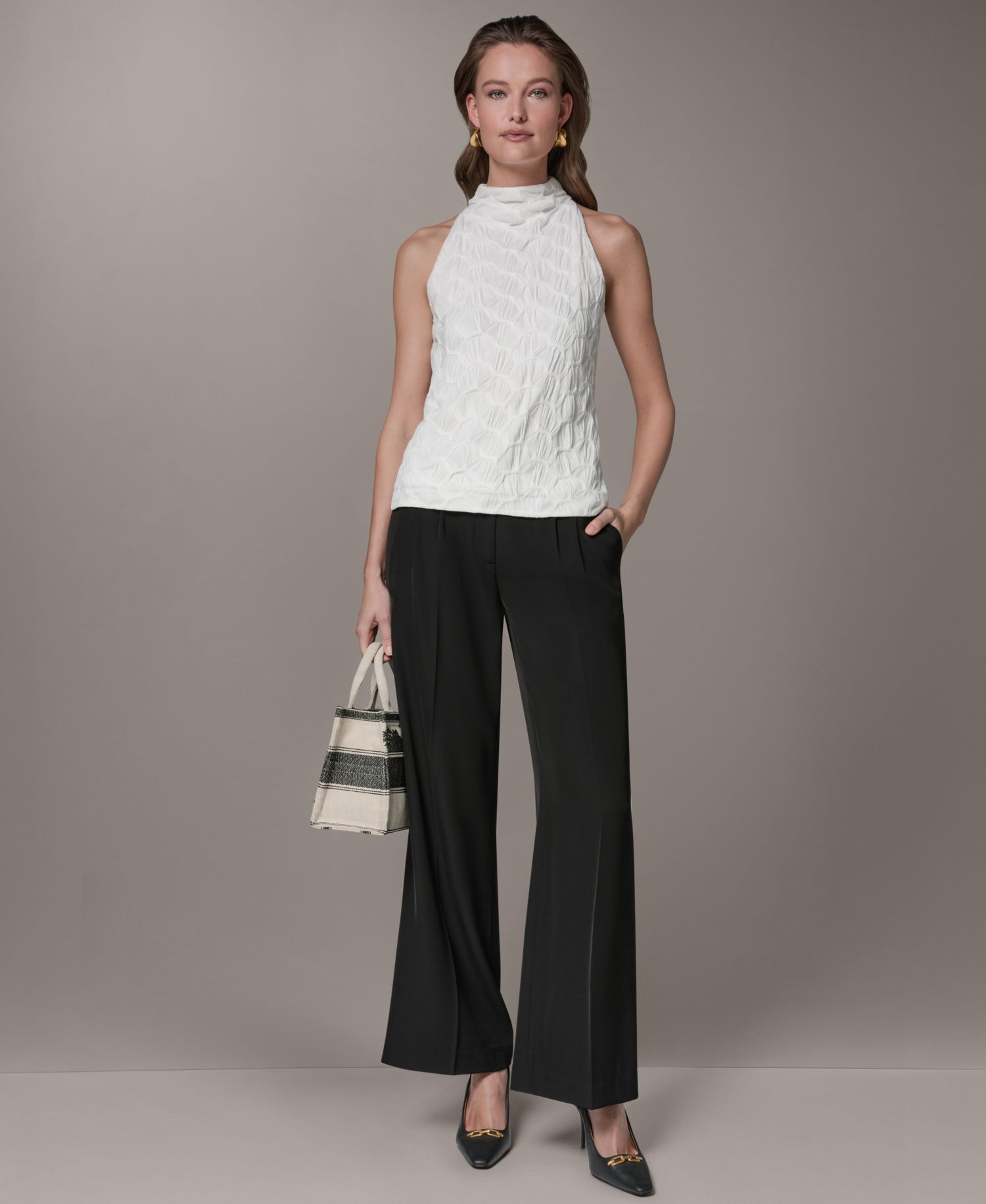 Women's Textured Mock Neck Top
