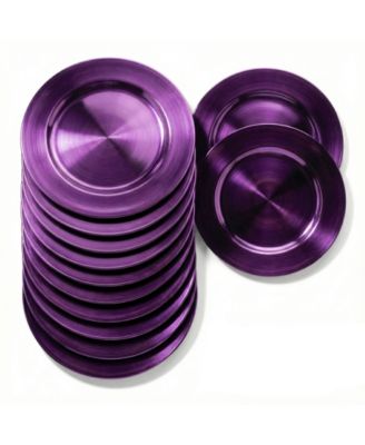 Metallic Round Charger Plate 12 Piece Dinnerware Set, Service for 12
