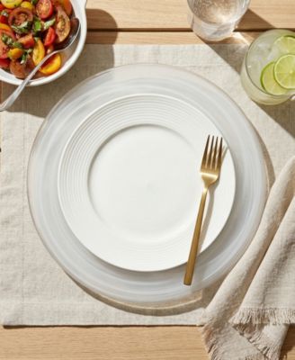 Alabaster Silver Glass Charger Plates, Set of 4