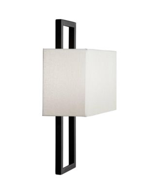 Modena Modern Wall Light Sconces Set of 2 Hardwire 9 1/2" Fixture Silvery Faux Silk Shade for Bedroom Reading Living Room
