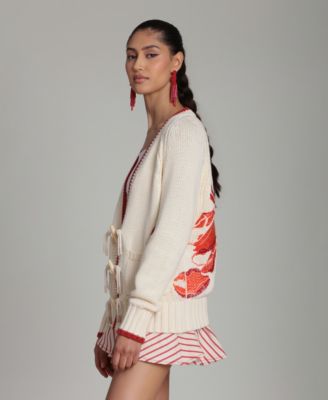 Women's Intarsia Lobster Long-Sleeve Sweater