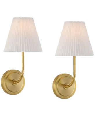 Possini Euro Nina 14" High Plate Wall Sconce Set of 2