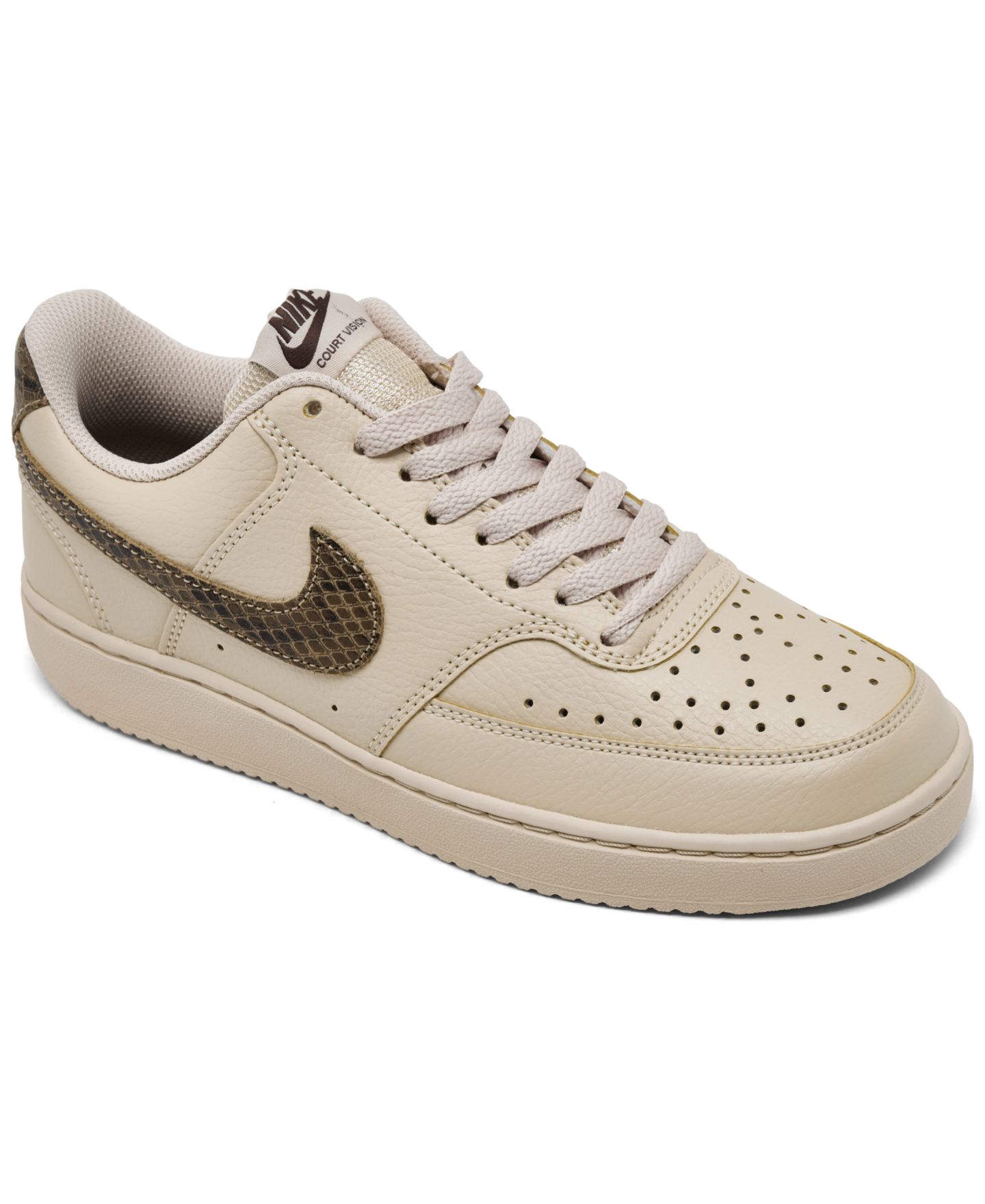 Женские кроссовки Nike Court Vision Low Premium Casual, цвет: Чёрный / Хаки — фото 1