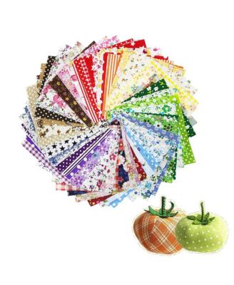 60 4" X 4" Craft Fabric Squares Patchwork Dot Pattern DIY Sewing Quilting