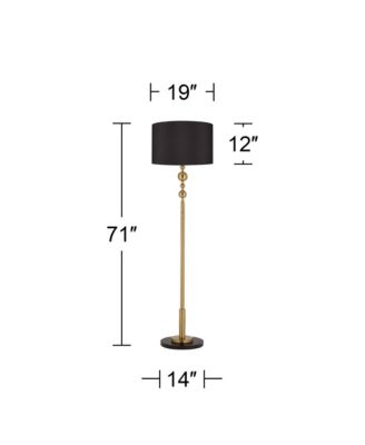 Summit Mid Century Modern 71" Tall Floor Lamp Warm Gold Matte Blaster Drum Shade for Living Room Bedroom