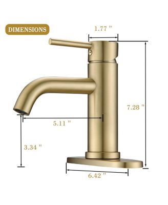 Brushed Stainless Steel Bathroom Faucet Universal 1 or 3 Hole ADA Compliant 6.57 Inch High Waterfall Spout