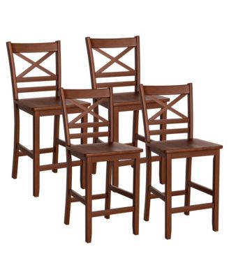 Bar Stools 24'' Counter Height Chairs with Rubber Wood Legs