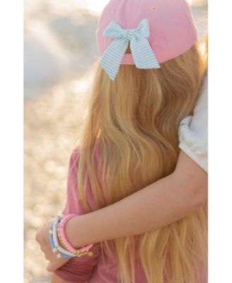 Girls' Mermaid Twill Bow Baseball Hat in Pink